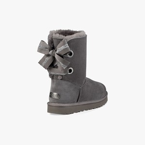 Ugg Customizable Bailey Bow Short Women Classic Boots Grey (8659WMQYA)